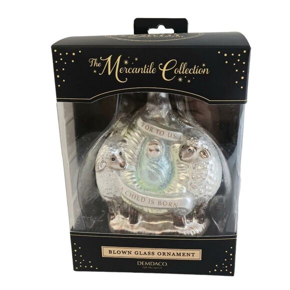 Demdaco For To Us A Child Is Born Christmas Ornament Blown Glass Isiah 9:6 - Picture 8 of 8